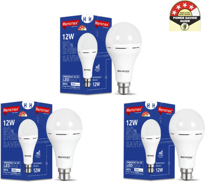 Henonex 12 W Inverter Standard B22 Inverter Bulb(White, Pack of 3)