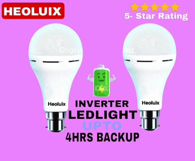 heoluix 12 W Inverter Standard B22 Inverter Bulb(White, Pack of 2)
