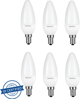 HAVELLS 2.8 W Basic Candle E14 Decorative Bulb(Yellow, Pack of 6)