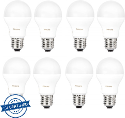 PHILIPS 9 W Basic Standard E27 LED Bulb(Yellow, Pack of 8)