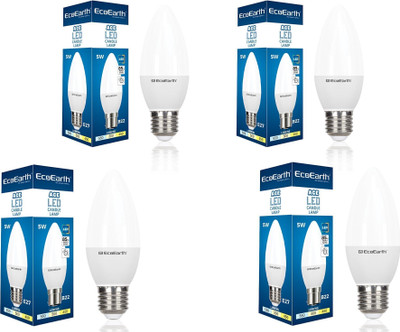 ECOEARTH 5 W Basic Candle E27 LED Bulb(White, Pack of 4)