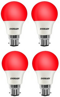 EVEREADY 9 W Basic Standard B22 LED Bulb(Red, Pack of 4)