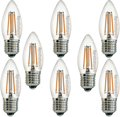 AgroCulture 4 W Basic Candle E26 LED Bulb(Yellow, Pack of 8)