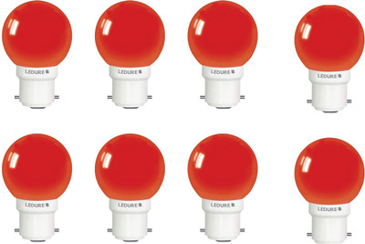 Ledure 0.5 W Basic Round B22 LED Bulb(Red, Pack of 8)