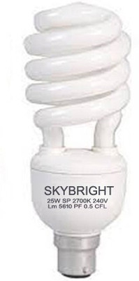 skybright 25 W Basic Spiral B22 CFL Bulb(White)