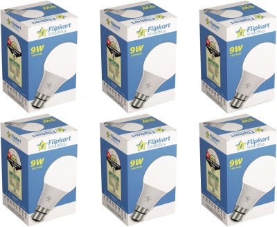 Flipkart SmartBuy 9 W Round B22 LED Bulb(White, Pack of 6)