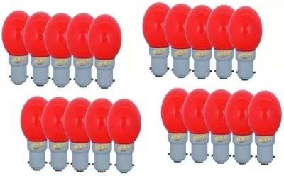 PORT TECH 0.5 W Round B22 LED Bulb(Red, Pack of 20)