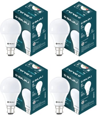 BAJAJ 9 W Round B22 Basic LED Bulb(White, Pack of 4)