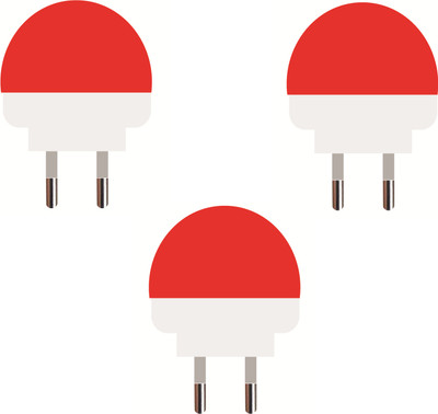 V A VALAK 0.5 W Basic Round B22 LED Bulb(Red, Pack of 3)