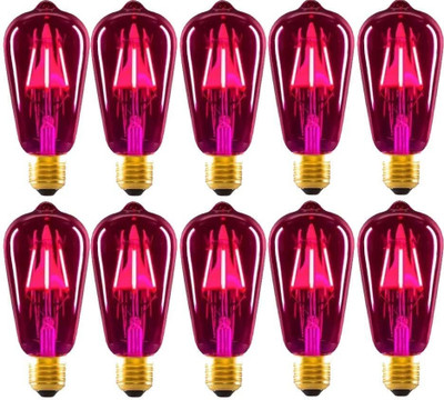 Baslash 4 W Basic Standard E27 LED Bulb(Pink, Pack of 10)