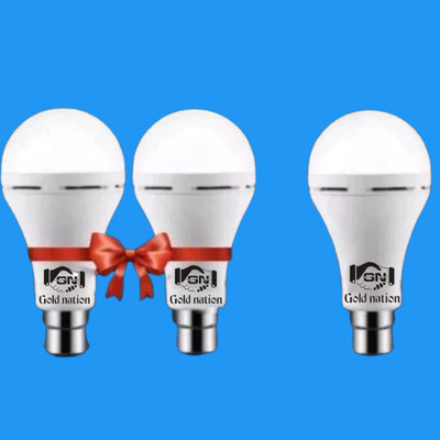 Gold Nation 12 W Inverter Standard B22 LED Bulb(White, Pack of 3)