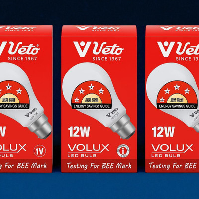 Veto 12 W Basic Round B22 LED Bulb(White, Pack of 3)