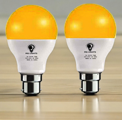 mg lights 5 W Basic Arbitrary B22 LED Bulb(Yellow, Pack of 2)