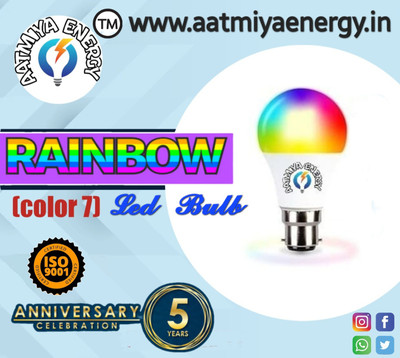 AATMIYA ENERGY 9 W Basic Round B22 LED Bulb(Multicolor)