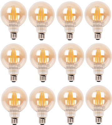 Lights Whites 4 W Basic Round E27 LED Bulb(Yellow, Pack of 12)