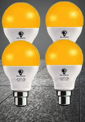 mg lights 5 W Basic Arbitrary B22 LED Bulb(Yellow, Pack of 4)