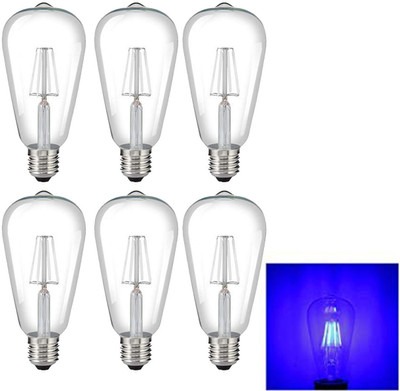 Tip 'n' Top 4 W Basic Decorative E26 LED Bulb(Blue, Pack of 6)