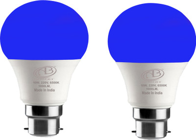 ambert 10 W Basic Round B22 LED Bulb(Blue, Pack of 2)