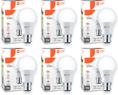 Orient Electric 9 W Basic Round B22 LED Bulb(White, Pack of 6)