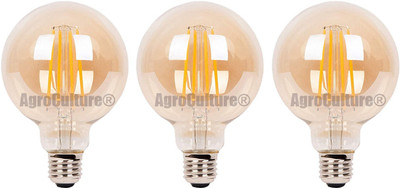 AgroCulture 4 W Basic Round E26 LED Bulb(Yellow, Pack of 3)