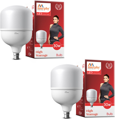MURPHY 30 W Basic Standard B22 LED Bulb(Yellow, Pack of 2)