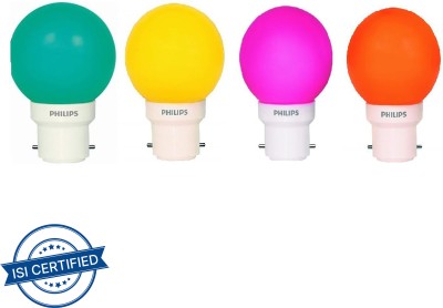 PHILIPS 0.5 W Round B22 LED Bulb(Multicolor, Pack of 4)