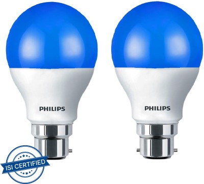 PHILIPS 5 W Standard B22 LED Bulb(Blue, Pack of 2)