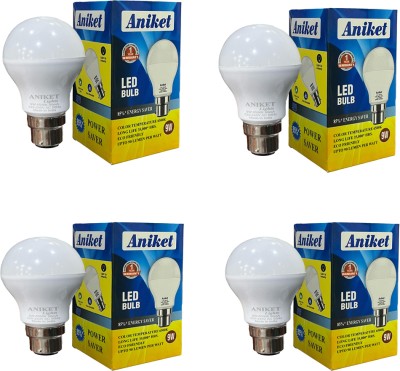 aniket 9 W Round B22 Basic LED Bulb(White, Pack of 4)