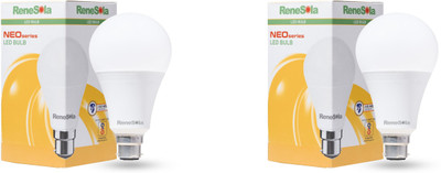 Renesola 15 W Basic Round B22 LED Bulb(Yellow, Pack of 2)