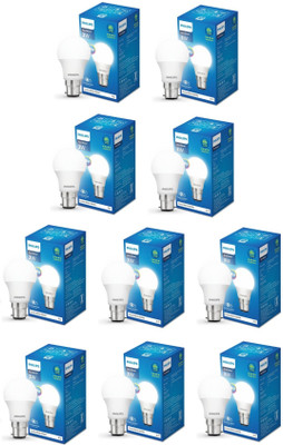 PHILIPS 3 W Basic Round B22 LED Bulb(White, Pack of 10)