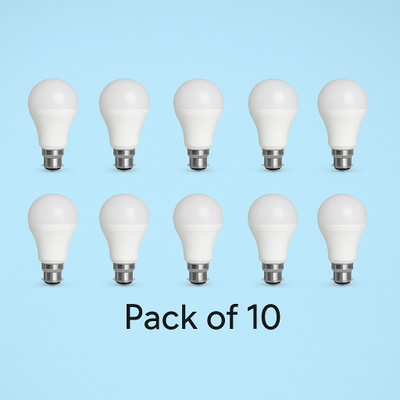 Gold Nation 9 W Eye Safety Compliance Standard B22 LED Bulb(White, Pack of 10)