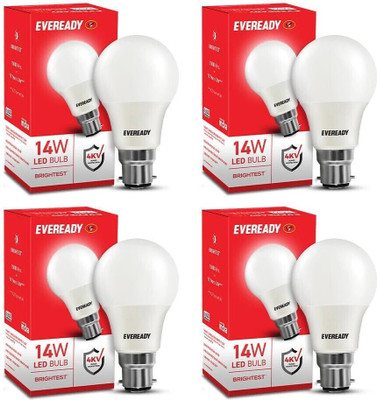 EVEREADY 14 W Basic Standard B22 LED Bulb(White, Pack of 4)