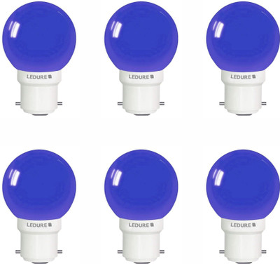 Ledure 0.5 W Basic Round B22 LED Bulb(Blue, Pack of 6)
