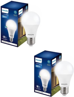PHILIPS 22 W Basic Round E27 LED Bulb(White, Pack of 2)