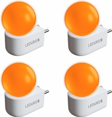 Ledure 0.5 W Basic Round B22 LED Bulb(Orange, Pack of 4)