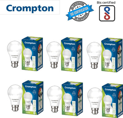 Crompton 9 W Basic Round B22 LED Bulb(White, Pack of 6)
