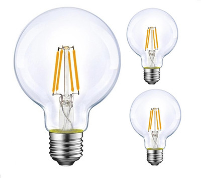 HBX 4 W Glare Reduction Decorative E26, E27 LED Bulb(White, Pack of 3)