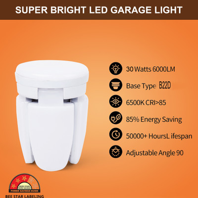 Glowing Night 30 W Basic Standard B22 LED Bulb(White)