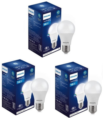 PHILIPS 16 W Basic Round E27 LED Bulb(White, Pack of 3)