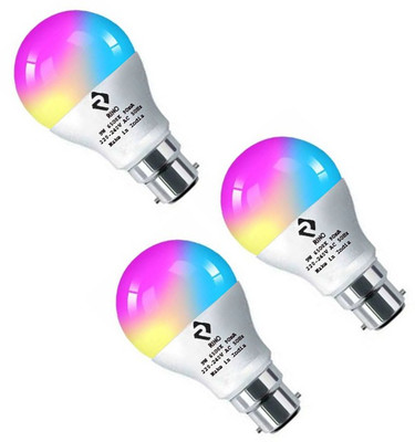 rino 9 W Basic Standard B22 LED Bulb(RGB, Pack of 3)