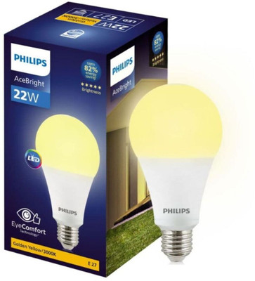 PHILIPS 22 W Basic Round E27 LED Bulb(Yellow)