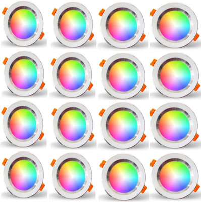 MNLight 9 W Basic Round Plug & Play LED Bulb(Multicolor, Pack of 16)