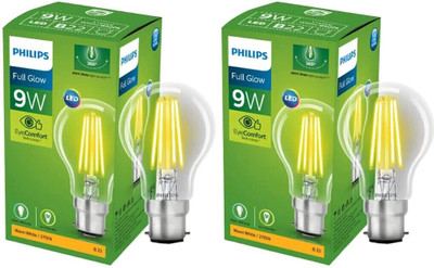 PHILIPS 9 W Basic Standard B22 LED Bulb(Yellow, Pack of 2)