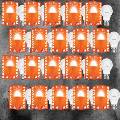 PROPSUN 9 W Inverter Round B22 D Inverter Bulb(White, Pack of 20)