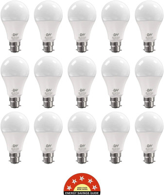 LAZYwindow 9 W Basic Round B22 LED Bulb(White, Pack of 15)