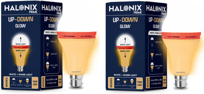 HALONIX 10 W Round B22 D Decorative Bulb(White, Yellow, Pack of 2)