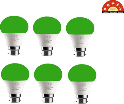 ambert 10 W Eye Safety Compliance Globe B22 LED Bulb(Green, Pack of 6)