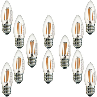 AgroCulture 4 W Basic Candle E26 LED Bulb(Yellow, Pack of 12)