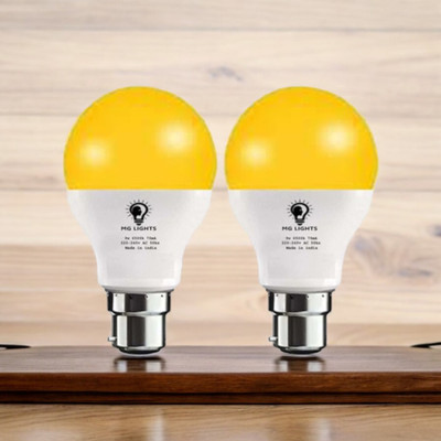 mg lights 12 W Basic Arbitrary B22 LED Bulb(Yellow, Pack of 2)