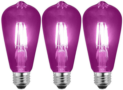 Baslash 4 W Basic Decorative E27 LED Bulb(Purple, Pack of 3)